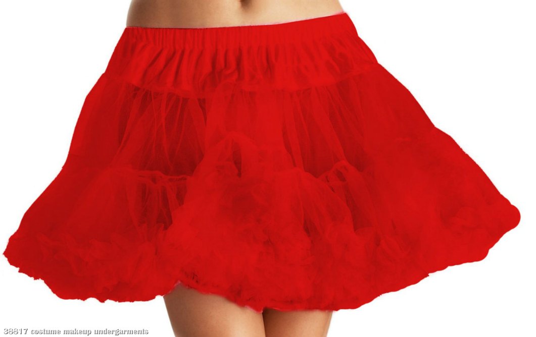 Layered Tulle Petticoat Red - Plus