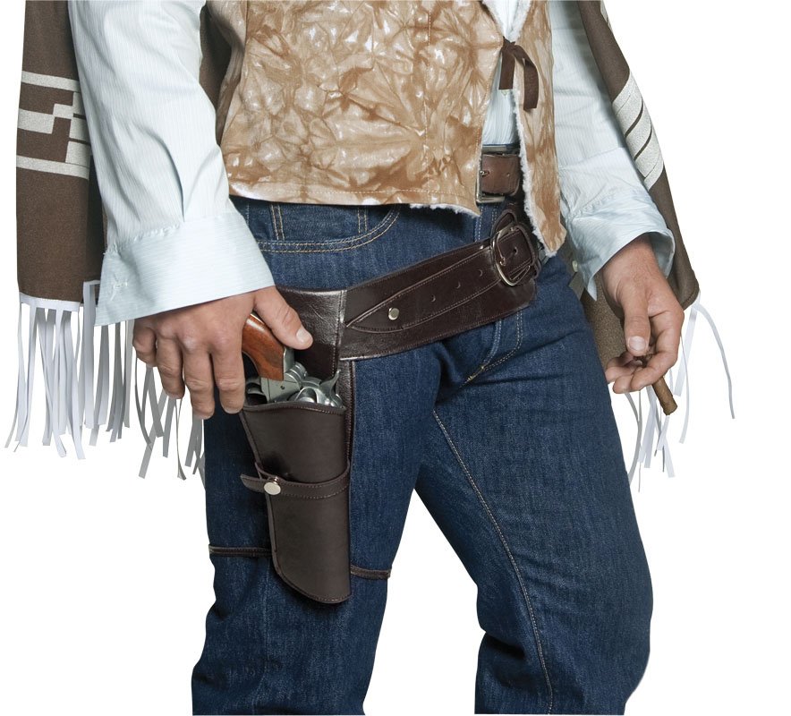 Authentic Western Gunman Belt & Holster Adult - Click Image to Close