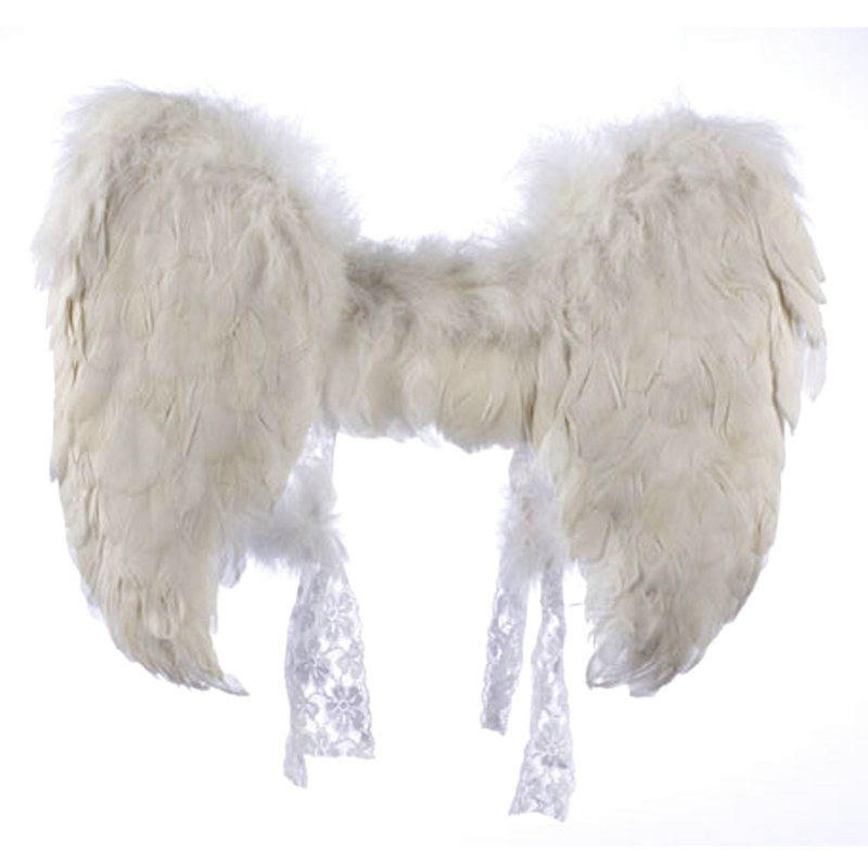 Adult (White) Feather Angel Wings - Click Image to Close