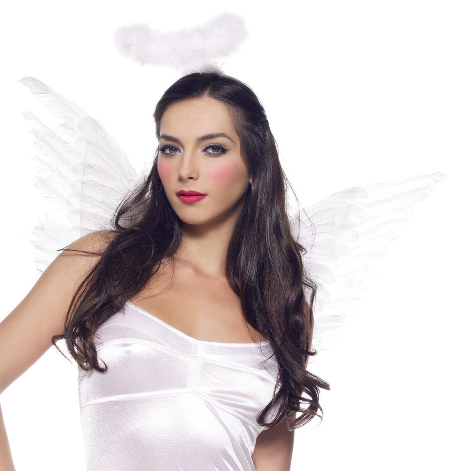 White Deluxe Feather Angel Accessory Kit (Adult) - Click Image to Close