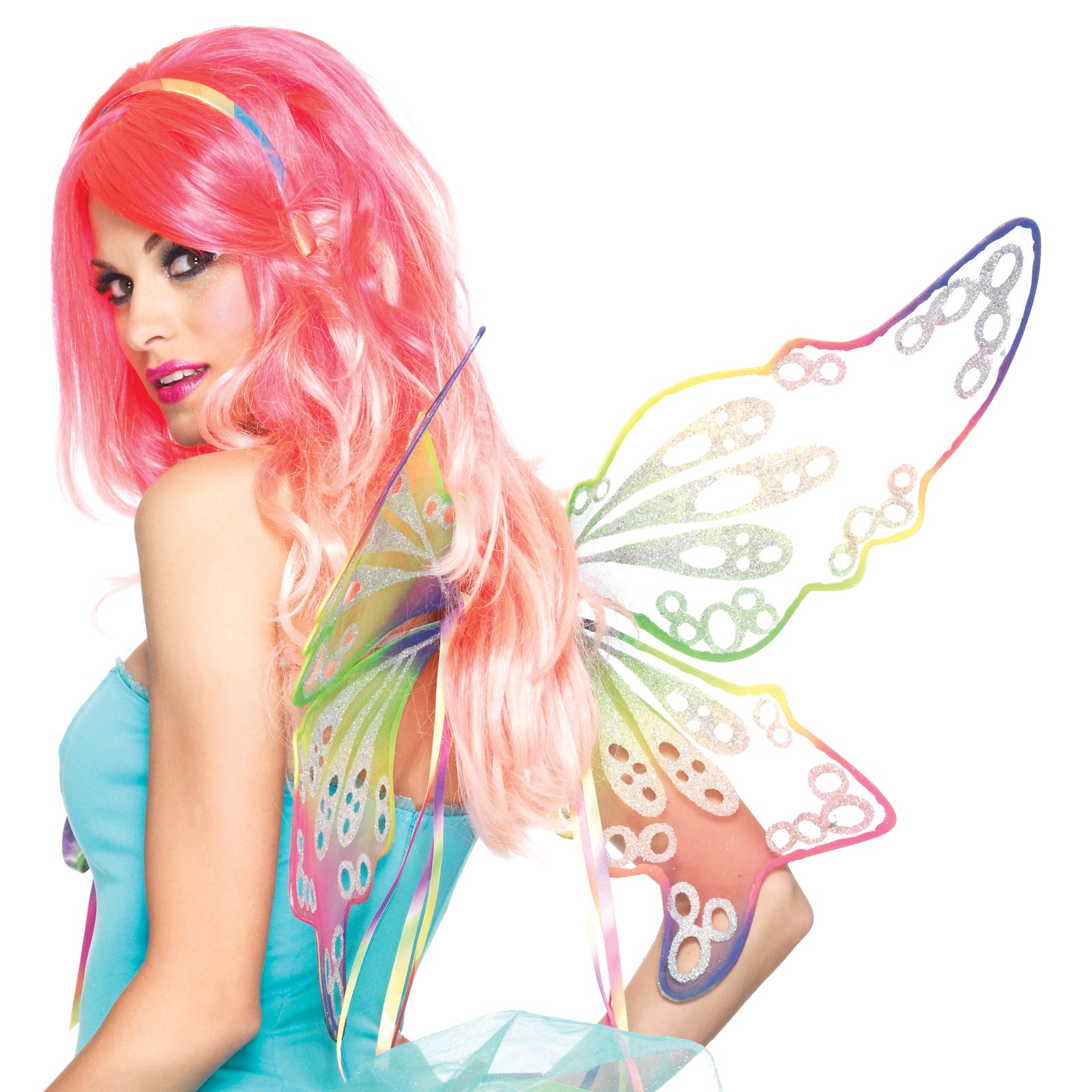 Fantasy Rainbow Fairy Wings (Adult) - Click Image to Close