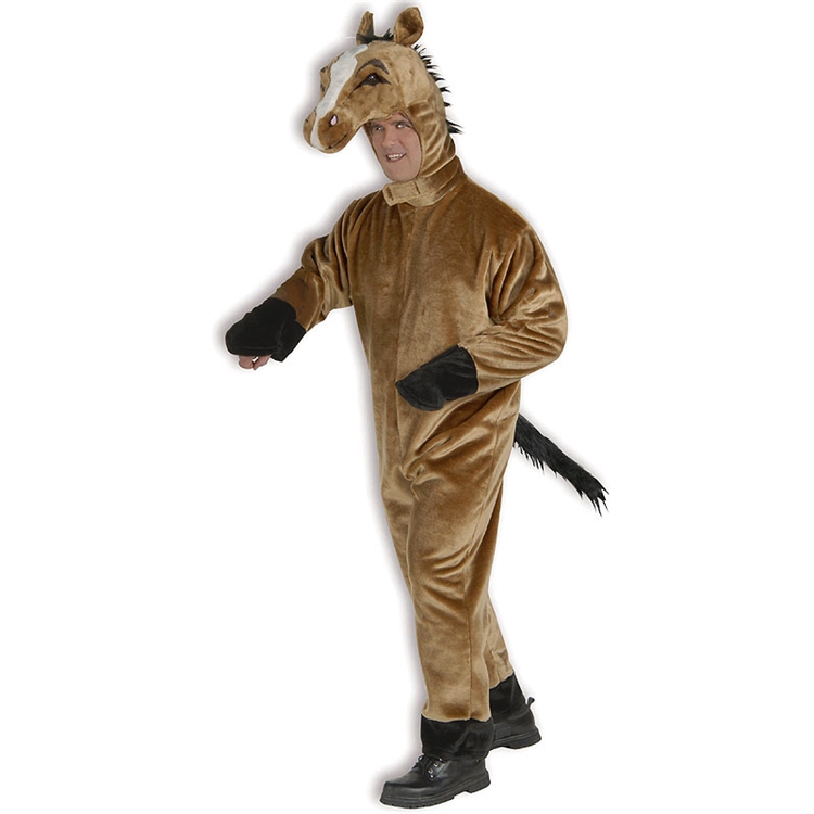 Adult Deluxe Plush Brown Horse Costume - Click Image to Close