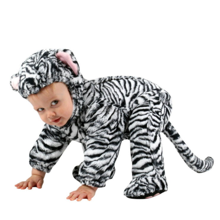 Animal Planet Collector's Edition White Tiger Cub Infant Costume - Click Image to Close