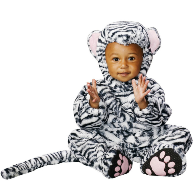 Animal Planet Collector's Edition White Tiger Cub Infant Costume - Click Image to Close