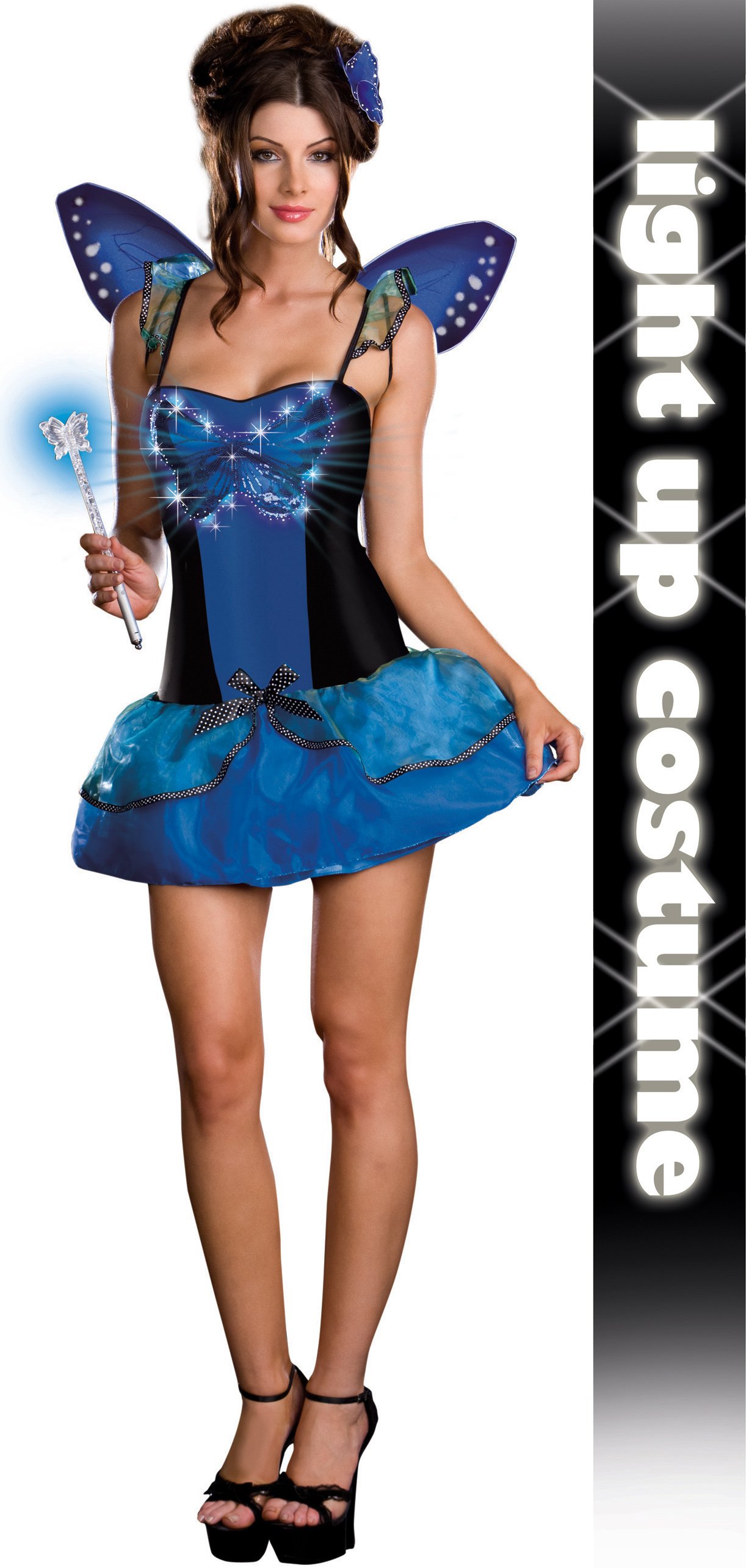 Blue Butterfly Beauty (Light-Up) Adult Costume - Click Image to Close