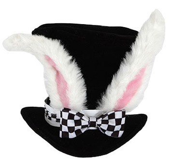 White Rabbit Adult Hat - Click Image to Close