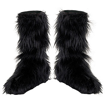 Kids Black Furry Boot Covers