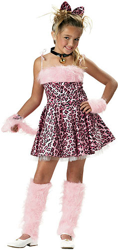 Girl's Pink Cat Costume - Click Image to Close
