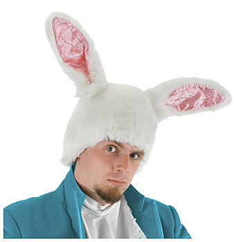 White Rabbit Ears Hat - Click Image to Close