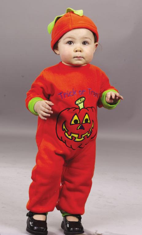 Pumpkin Jumpsuit Infant Costume - Click Image to Close