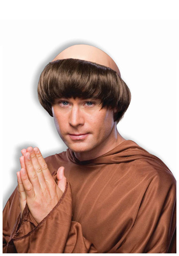 Dark Brown Monk Wig - Click Image to Close