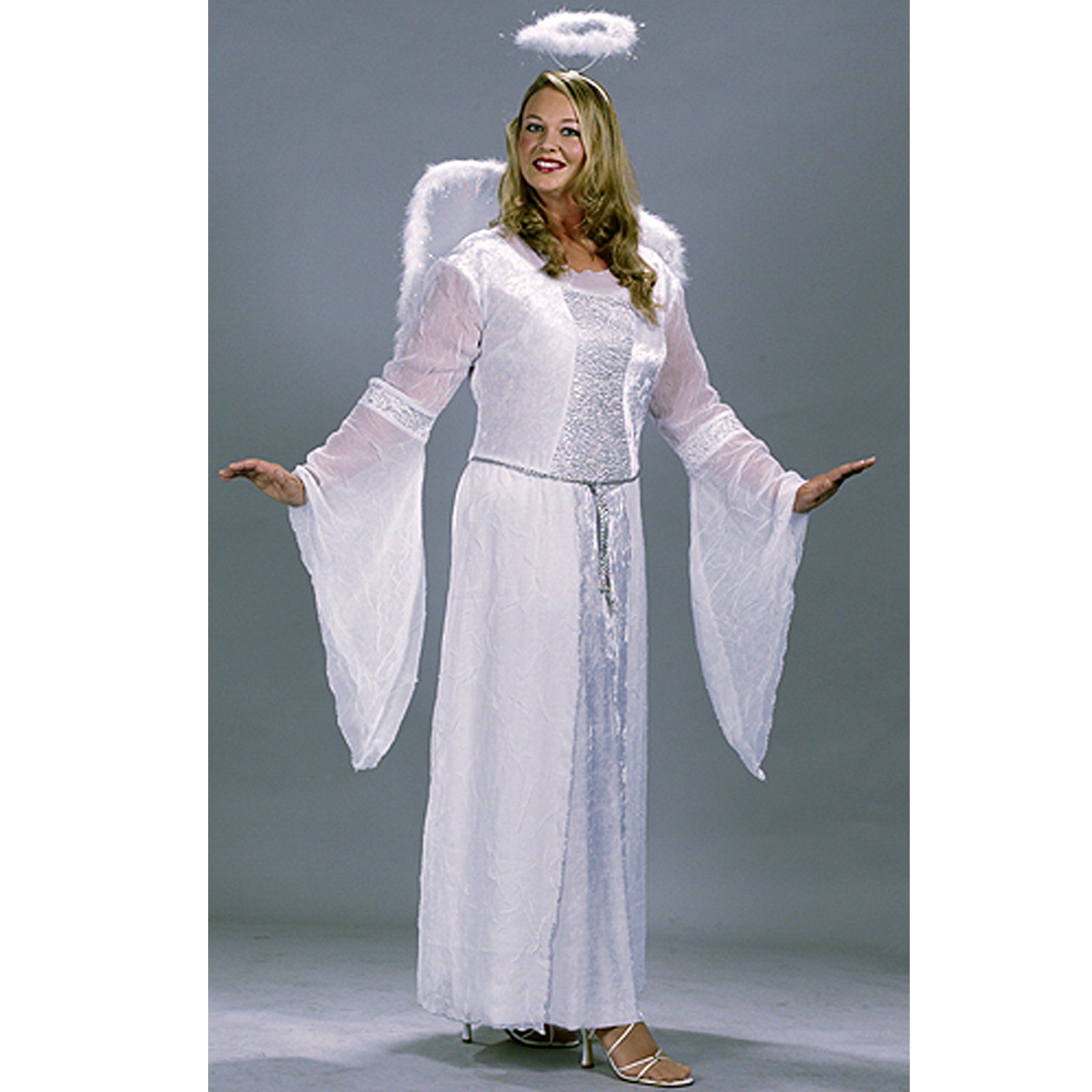 Heavenly Angel White Adult Plus Costume - Click Image to Close