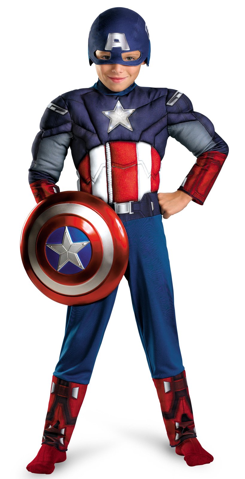 The Avengers Captain America Light Up Muscle Chest Child Costume - Click Image to Close