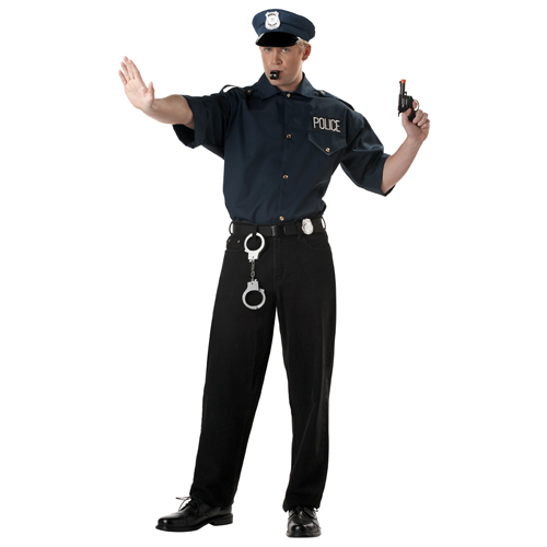 Cop Shirt and Hat Police Set - Click Image to Close