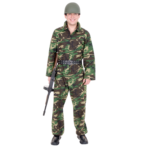 GI Camouflage Jumpsuit Teen Costume - Click Image to Close