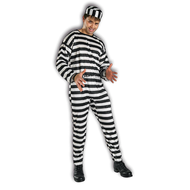 Prisoner Uniform Adult Costume - Click Image to Close