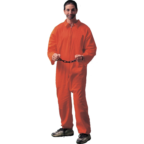 Jail Bird Convict Adult Costume - Click Image to Close