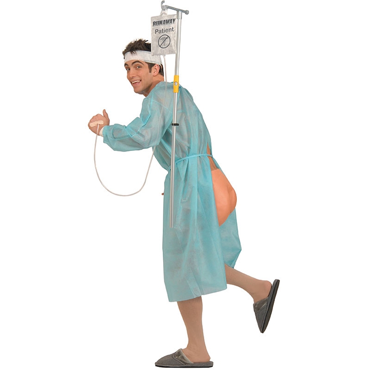 Runaway Patient Adult Costume - Click Image to Close