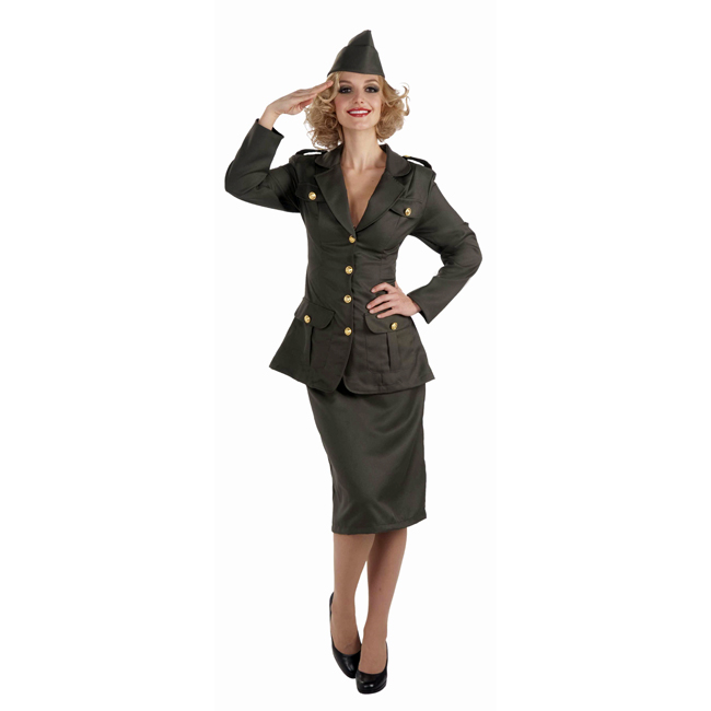 WWII Army Gal Adult Costume - Click Image to Close