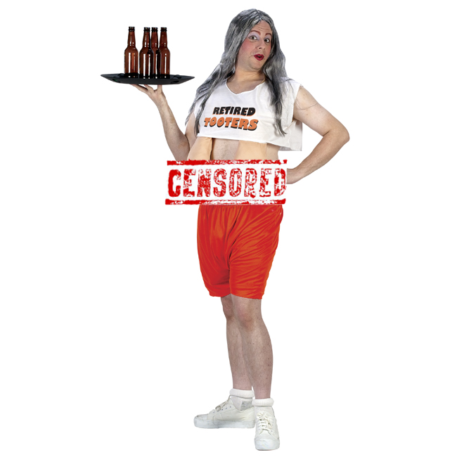 Retired Tooters Hooters Girl Funny Adult Costume - Click Image to Close