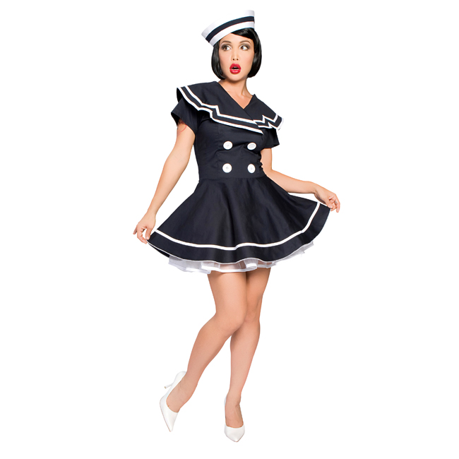 Sexy Pin-Up Captain Adult Costume - Click Image to Close