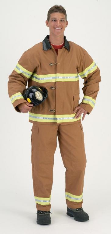 Fire Fighter Tan Adult Costume - Click Image to Close