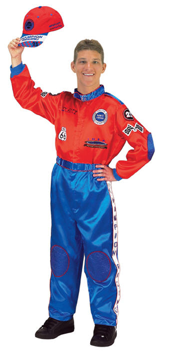 Racing Suit Adult Red Blue - Click Image to Close