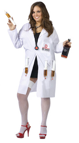 Sexy Dr. Shots Plus Size Adult Costume - Click Image to Close