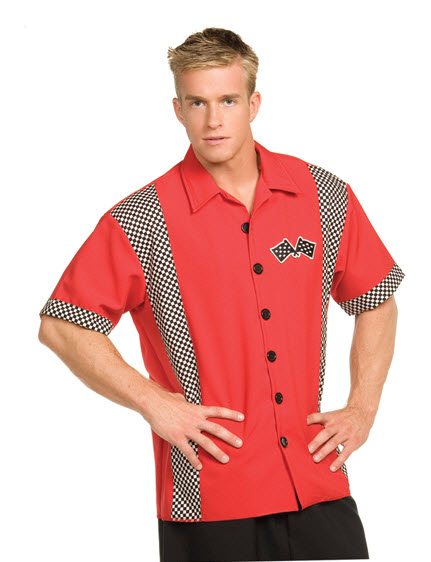 Pit Crew Shirt Red Adult Costume