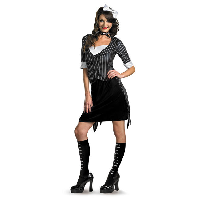 Nightmare Before Christmas Female Jack Skellington Adult Costume - Click Image to Close