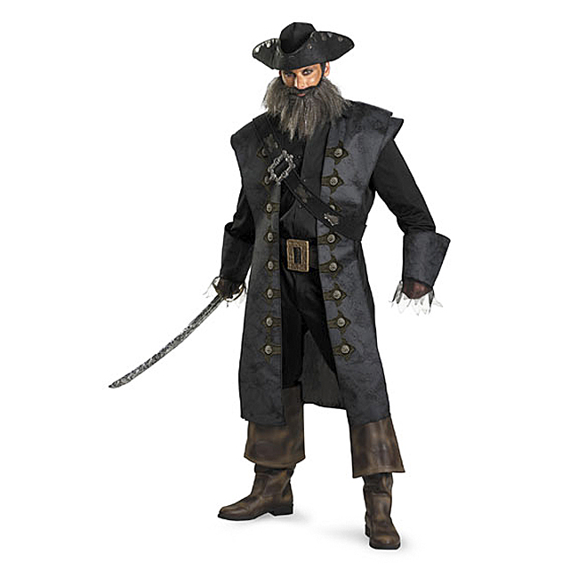 Blackbeard Pirate Deluxe Adult Costume - Click Image to Close