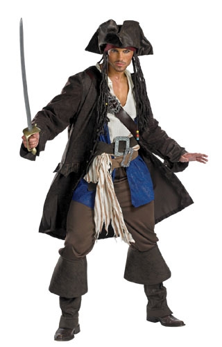Captain Jack Sparrow Prestige Adult Costume - Click Image to Close
