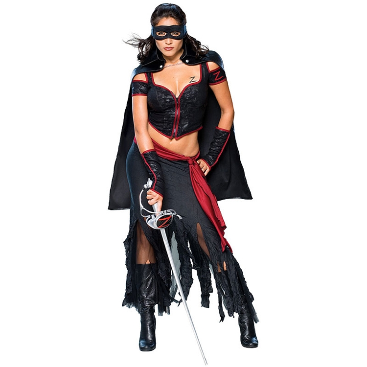 Sexy Lady Zorro Long Adult Costume - Click Image to Close