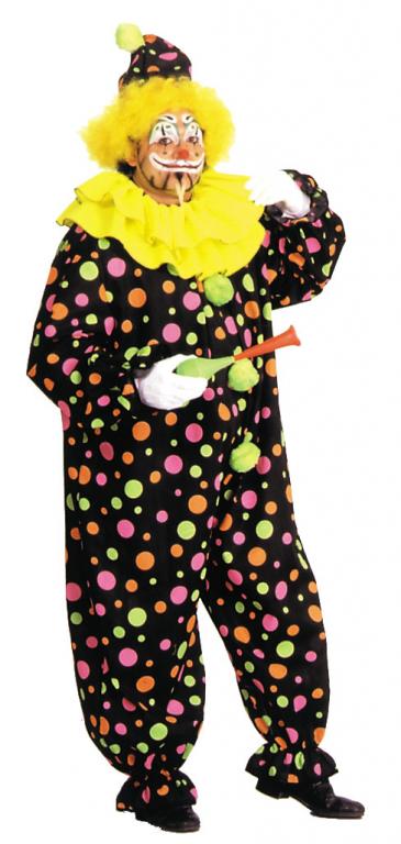 Neon Dotted Clown Full Size Adult Costume - Click Image to Close