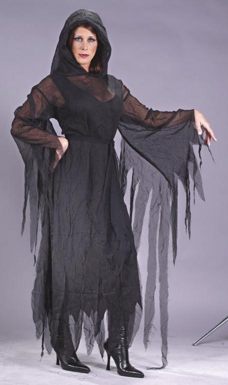 Sheer Black Robe Adult Costume - Click Image to Close