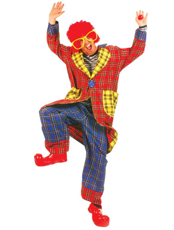 Plaid Pickels Clown Adult Costume - Click Image to Close