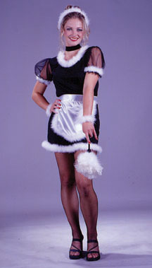 French Maid Feather Adult Costume - Click Image to Close