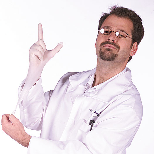 Lab Coat Seymour Bush Adult Costume - Click Image to Close