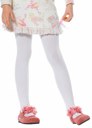Kids White Tights - Click Image to Close