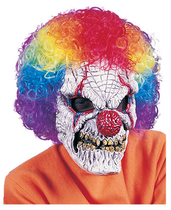 Adult Clown Mask with Wig - Click Image to Close