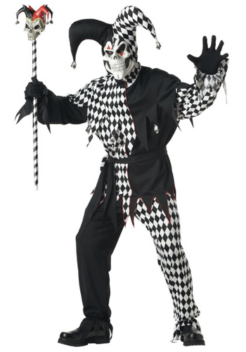 Adult Dark Jester Costume - Click Image to Close