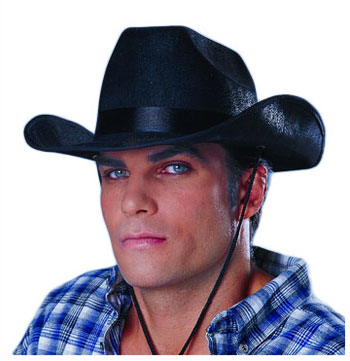 Black Cowboy Rancher Hat - Click Image to Close