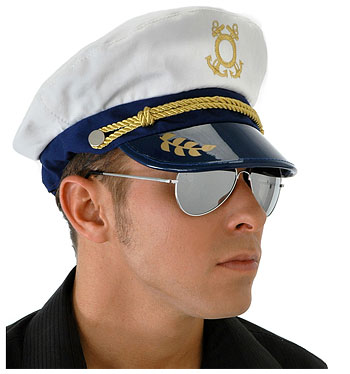 Mens Sailor Captain Hat - Click Image to Close