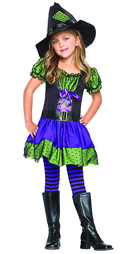 Small Child Colorful Witch Costume