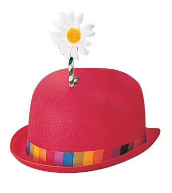 Red Clown Derby Hat - Click Image to Close