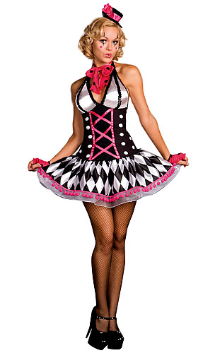 Sexy Harlequin Clown Costume - Click Image to Close