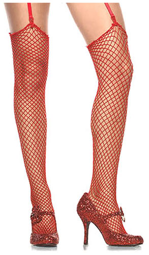 Red Fishnet Stockings - Click Image to Close