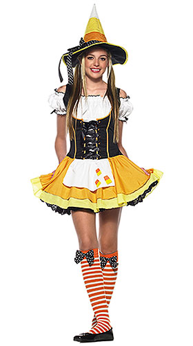 Teen Candy Corn Witch Costume - Click Image to Close