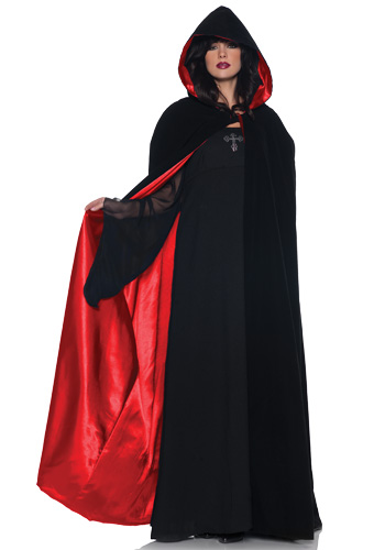 Deluxe Velvet Cape w/ Red Satin Lining - Click Image to Close