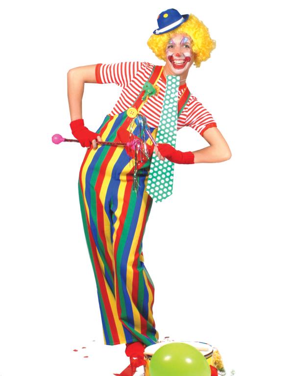 Striped Clown Adult Overalls - Click Image to Close